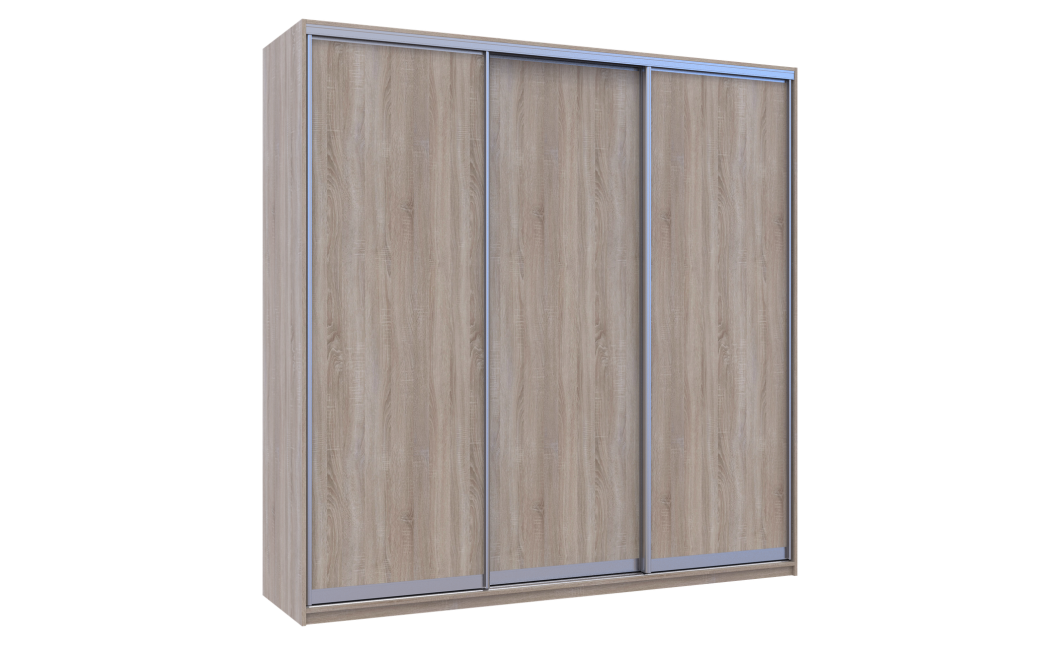 Kleiderschrank Doros City Light Schiebetüren Sonoma Eiche 3 Türen 225x60x225 (42002137)