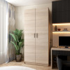 Kleiderschrank Doros Promo mit Drehtüren Sonoma Eiche mit Böden 2 Türen 90x48x204 (42005098)