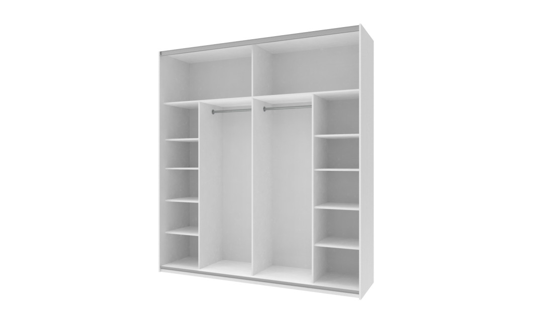 Kleiderschrank Doros G-Caiser Schiebetüren Weiß/Ewok Eiche Graphit 2 Türen 220x60x240 (44900390)
