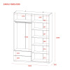 Kleiderschrank Doros Lukas Schiebetüren Sonoma Eiche 180x50x250 (80737731)