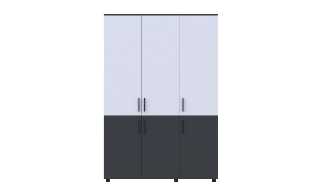 Kleiderschrank Doros Thorn Anthrazit/Weiß 3 Türen Böden 135x51,6x200 (44900516)