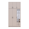 Kleiderschrank Doros Rondi mit Drehtüren mit Oberschrank und Spiegel Kaschmir 3 Türen 121x52x260 (80738486)