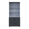 Kleiderschrank Doros Thorn Anthrazit/Weiß 2 Türen 3 Schubladen Böden 90x51,6x200 (44900470)
