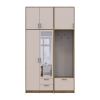 Kleiderschrank Doros Rondi mit Kleiderstange, Spiegel und hohem Oberschrank Artisan Eiche/Kaschmir 2 Türen 142x52x260 (42005278)