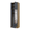 Kleiderschrank Doros Rondi mit Drehtüren mit Oberschrank und Spiegel Artisan Eiche / Graphitgrau 2 Türen 82x52x260 (42005189)