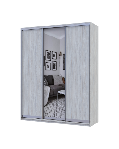 Kleiderschrank Doros City Light Natti Luc Schiebetüren mit Spiegel 180x60x225 (80736522)