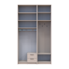 Kleiderschrank Doros Rondi mit Kleiderstange, Spiegel und hohem Oberschrank Kaschmir 2 Türen 142x52x260 (42005406)