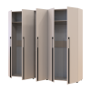 Kleiderschrank Doros Kasper Kaschmir 2+3 Türen 225x50x204 (42005514)