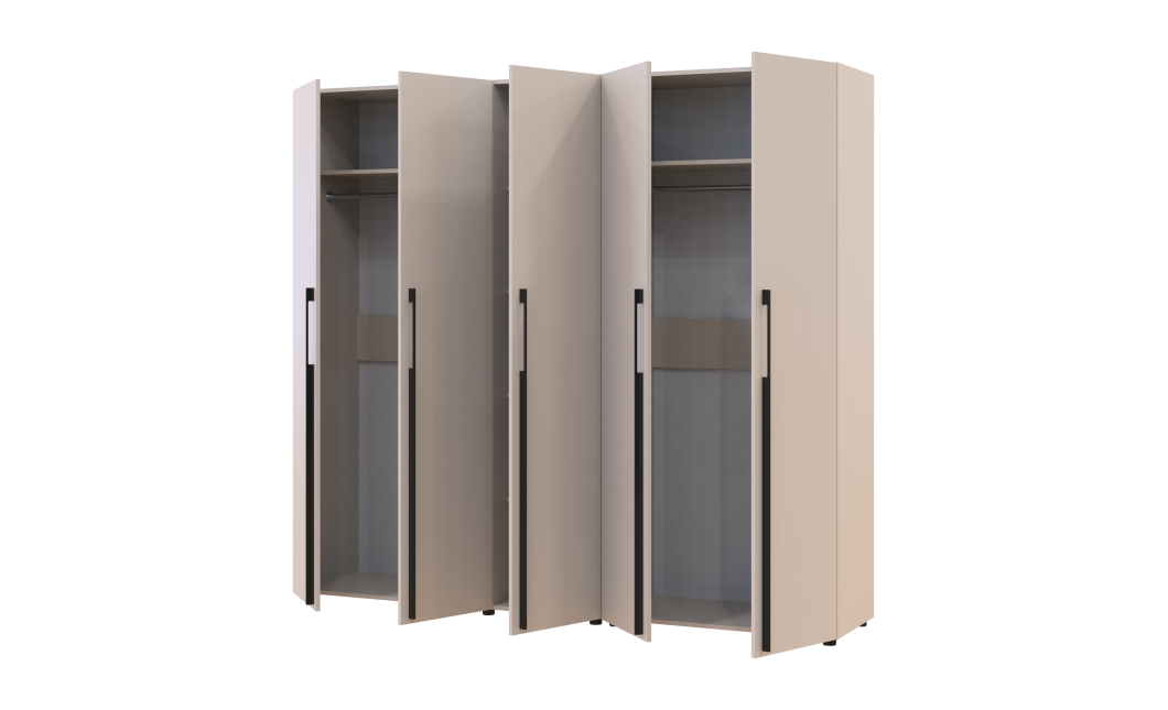 Kleiderschrank Doros Kasper Kaschmir 2+3 Türen 225x50x204 (42005514)
