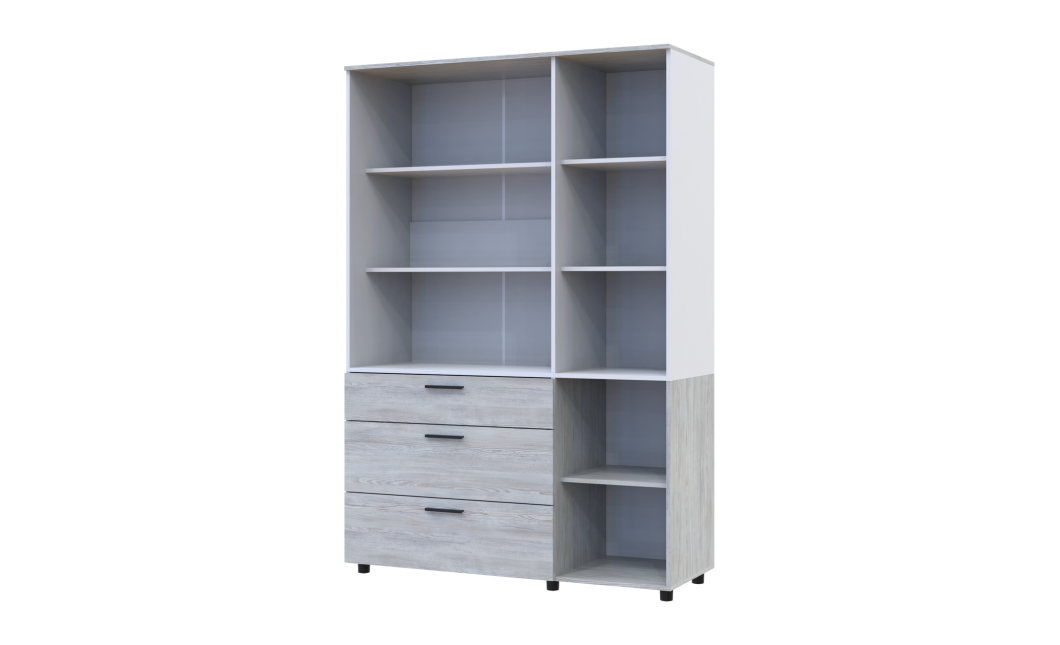 Kleiderschrank Doros Thorn Natti Kiefer/Weiß 3 Türen 3 Schubladen Böden 135x51,6x200 (44900510)