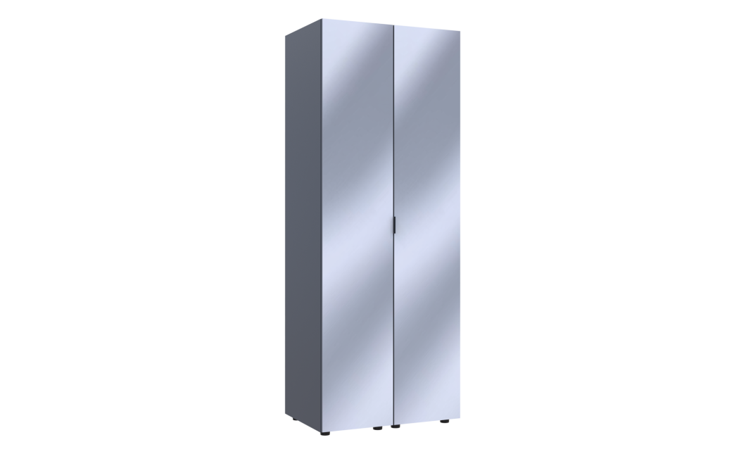 Kleiderschrank Set Doros Gelar Graphitgrau mit 2 Spiegeln 78x49,5x203,4 (42002164)