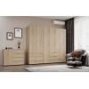 Kleiderschrank Doros Gelar Set mit Drehtüren Sonoma Eiche 2+4 Türen 232,5x49,5x203,4 (42002118)