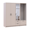 Drehtürenschrank Doros Rondi mit Kleiderstange und Spiegel Kaschmir 3 Türen 181x52x195 (42005401)