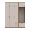 Kleiderschrank Doros Rondi mit Kleiderstange und Oberschrank Artisan Eiche/Kaschmir 3 Türen 181x52x236 (42005284)