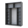 Kleiderschrank Doros G-Caiser Schiebetüren Graphitgrau mit Spiegel 180x60x240 (42005090)