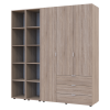 Kleiderschrank Doros Gelar Sonoma Eiche 3 Türen mit 2 offenen Regalböden 192,6x49,5x203,4 (42005049)