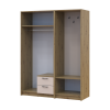 Kleiderschrank Doros Rondi mit Kleiderstange, Spiegel und Oberschrank Artisan Eiche/Graphitgrau 3 Türen 181x52x236 (42005287)