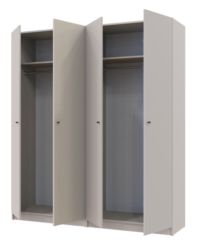 Kleiderschrank Doros Promo mit Drehtüren Kaschmir 2+2 Türen 180x48x204 (80737672)