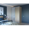 Kleiderschrank Doros City Light Schiebetüren Sonoma Eiche mit Spiegel 150x60x225 (42002039)