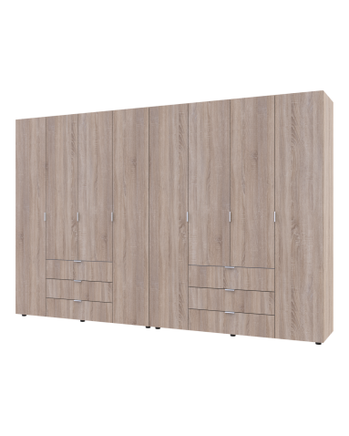 Kleiderschrank Doros Gelar Set mit Drehtüren Sonoma Eiche 4+4 Türen 310x49,5x203,4 (42002129)