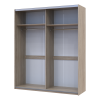 Kleiderschrank Doros L-Caiser Schiebetüren Sonoma Eiche Weiß Klondike 2 Türen 180x60x213 (65789455)