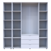 Kleiderschrank Doros Gelar Weiß 4 Türen mit Spiegel 194x49,5x203,4 (42002160)