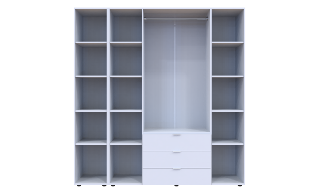 Kleiderschrank Doros Gelar Weiß 4 Türen mit Spiegel 194x49,5x203,4 (42002160)