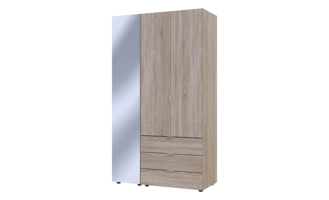 Drehtürenschrank Doros Gelar Sonoma Eiche 2 Türen mit Spiegel 116,5x49,5x203,4 (42002156)