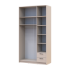 Kleiderschrank Doros Rondi mit Drehtüren mit Oberschrank Kaschmir 3 Türen 121x52x236 (80738474)