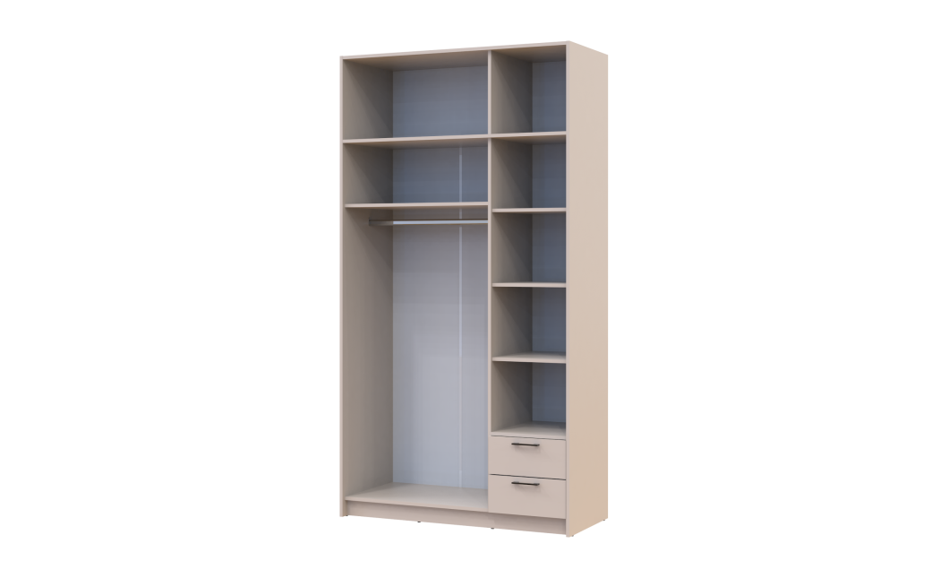 Kleiderschrank Doros Rondi mit Drehtüren mit Oberschrank Kaschmir 3 Türen 121x52x236 (80738474)