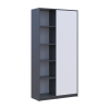 Kleiderschrank Doros Student mit Drehtüren Graphitgrau / Weiß 90x38x180 (44900273)