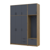 Drehtürenschrank Doros Rondi mit Kleiderstange und hohem Oberschrank Artisan Eiche/Graphitgrau 3 Türen 181x52x260 (42005289)