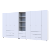 Kleiderschrank Doros Gelar Weiß 4+4 Türen Säulenschrank 370x49,5x203,4 (42005167)