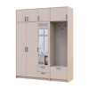 Kleiderschrank Doros Rondi mit Kleiderstange, Spiegel und Oberschrank Kaschmir 3 Türen 181x52x236 (42005404)