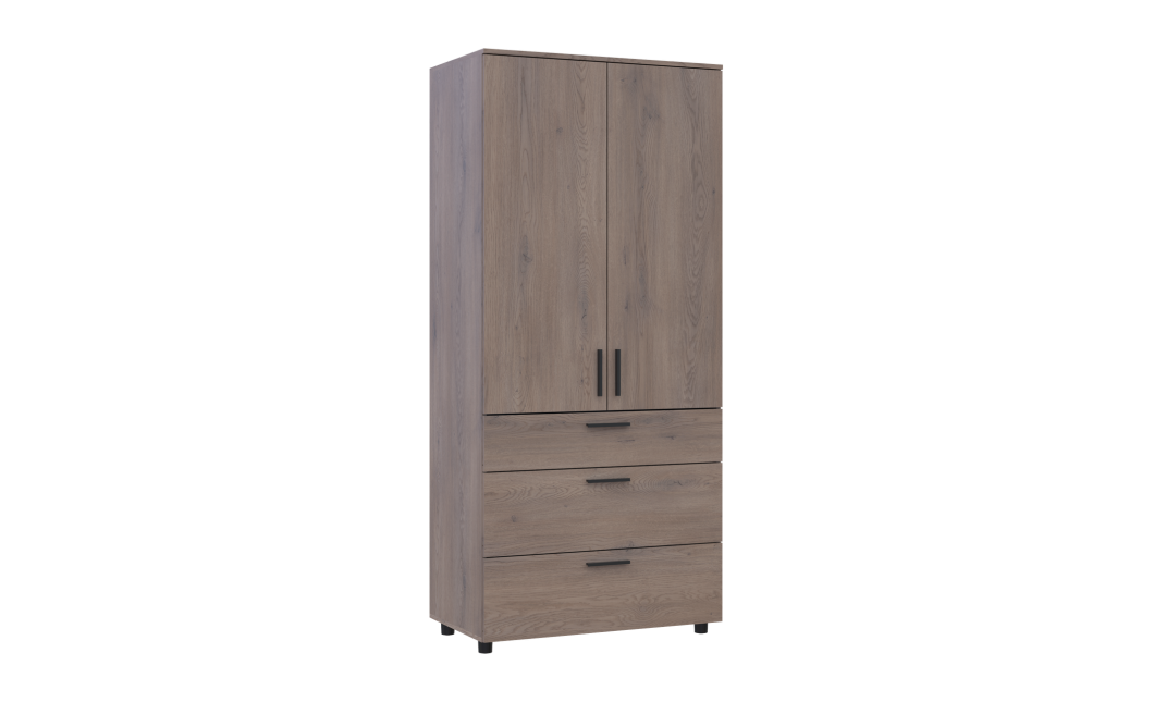 Kleiderschrank Doros Thorn Cremona Cannolo 2 Türen 3 Schubladen Kleiderstange 90x51,6x200 (44900429)