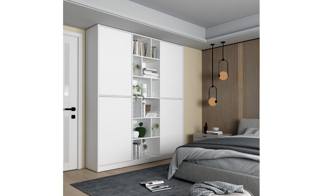 Kleiderschrank Doros Morgan Weiß 2 Türen 180x38,5x210 (42001246)