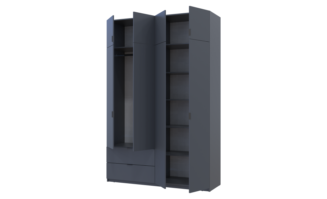 Kleiderschrank Doros Lukas mit Drehtüren Graphitgrau 160x50x240 (80736287)