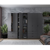 Kleiderschrank Doros Gelar Graphitgrau 3+3 Türen mit offenem Regal 270,6x49,5x203,4 (42005061)