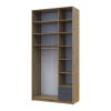Kleiderschrank Doros Rondi mit Drehtüren mit Oberschrank und Spiegel Artisan Eiche / Graphitgrau 3 Türen 121x52x260 (42005190)