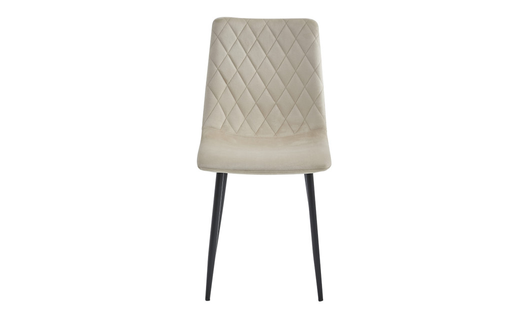Stuhl TURIN Samt Beige/Schwarze Beine (10038701)
