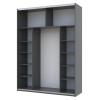 Kleiderschrank Doros G-Caiser Schiebetüren Graphitgrau mit Spiegel 180x60x240 (42005090)
