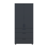 Kleiderschrank Doros Thorn Anthrazit 2 Türen 3 Schubladen Kleiderstange 90x51,6x200 (44900445)