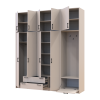 Kleiderschrank Doros Rondi mit Kleiderstange und hohem Oberschrank Kaschmir 4 Türen 220x52x260 (42005399)
