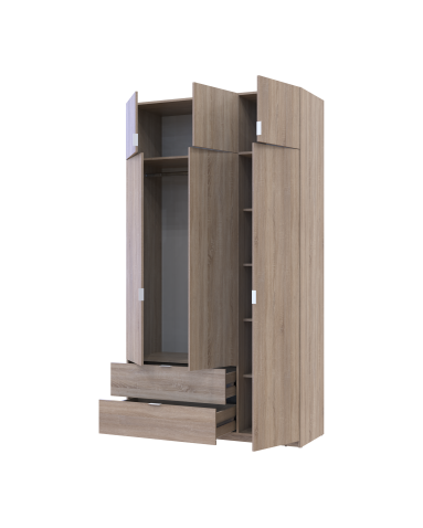 Kleiderschrank Doros Lukas mit Drehtüren Sonoma Eiche 3 Türen 135x50x240 (80737803)