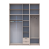 Kleiderschrank Doros Rondi mit Kleiderstange und hohem Oberschrank Kaschmir 3 Türen 181x52x260 (42005398)