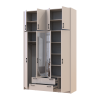 Kleiderschrank Doros Rondi mit Drehtüren mit Oberschrank und Spiegel Kaschmir 4 Türen 160x52x260 (80738489)
