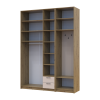 Kleiderschrank Doros Rondi mit Kleiderstange, Spiegel und hohem Oberschrank Artisan Eiche/Kaschmir 3 Türen 181x52x260 (42005290)