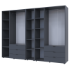 Kleiderschrank Doros Gelar Graphitgrau 3+3 Türen mit offenem Regal 270,6x49,5x203,4 (42005061)