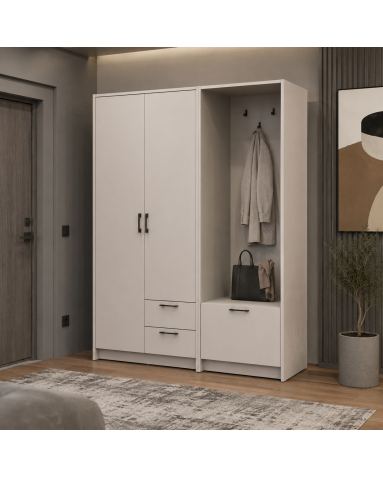 Drehtürenschrank Doros Rondi mit Kleiderstange Kaschmir 3 Türen 181x52x195 (42005392)