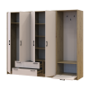 Drehtürenschrank Doros Rondi mit Kleiderstange Artisan Eiche/Kaschmir 4 Türen 220x52x195 (42005292)